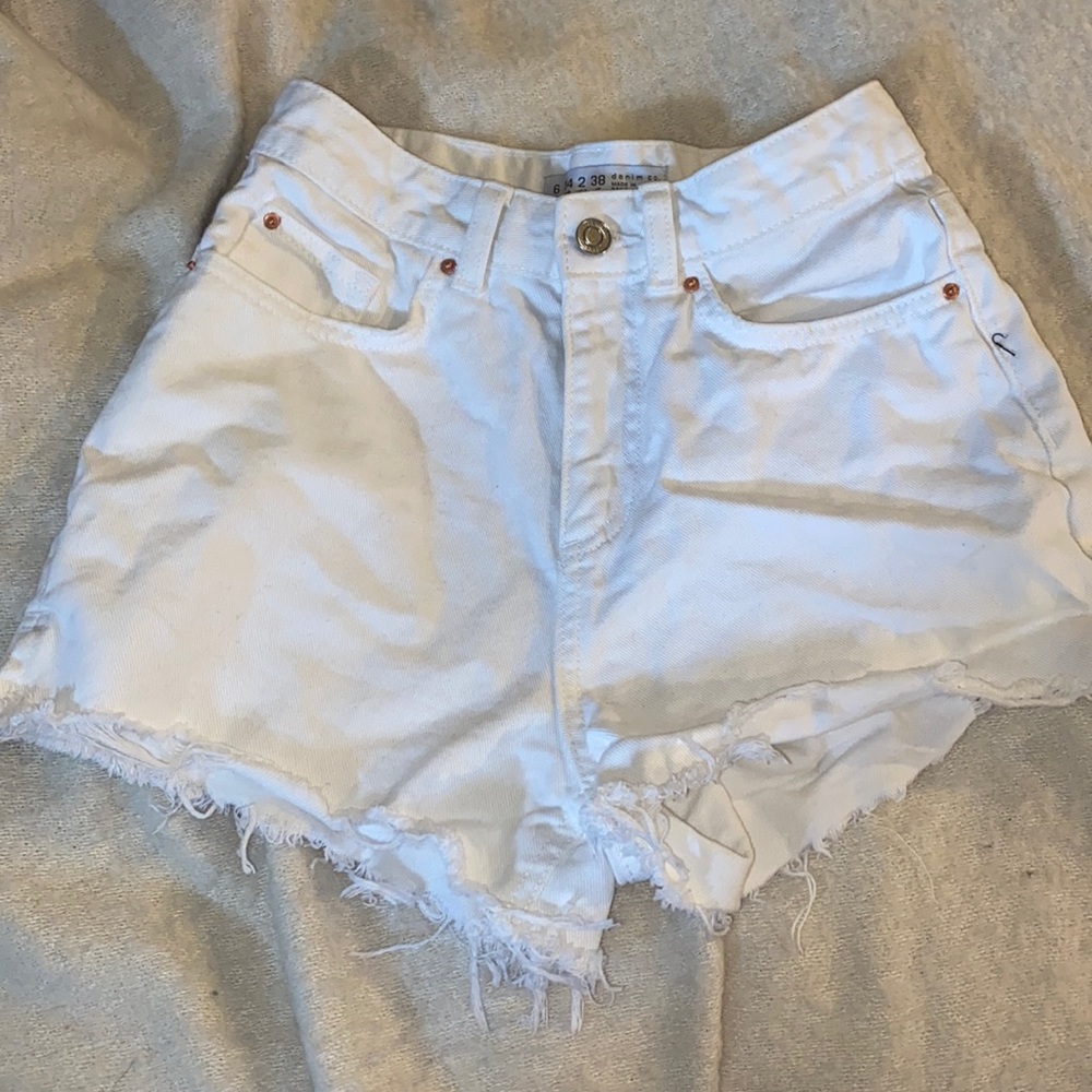 White denim shorts
